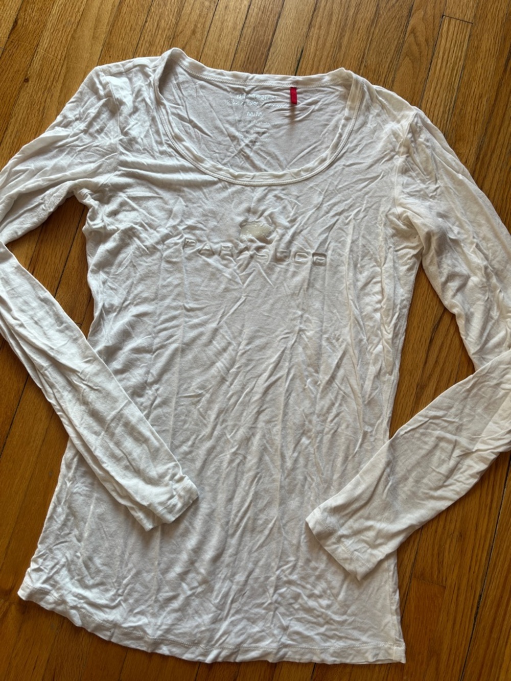 Women’s White Long-Sleeve Scoop Neck Top